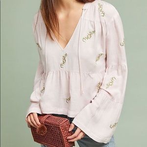 Anthropologie Mcguire Rose Tiered Peasant Top